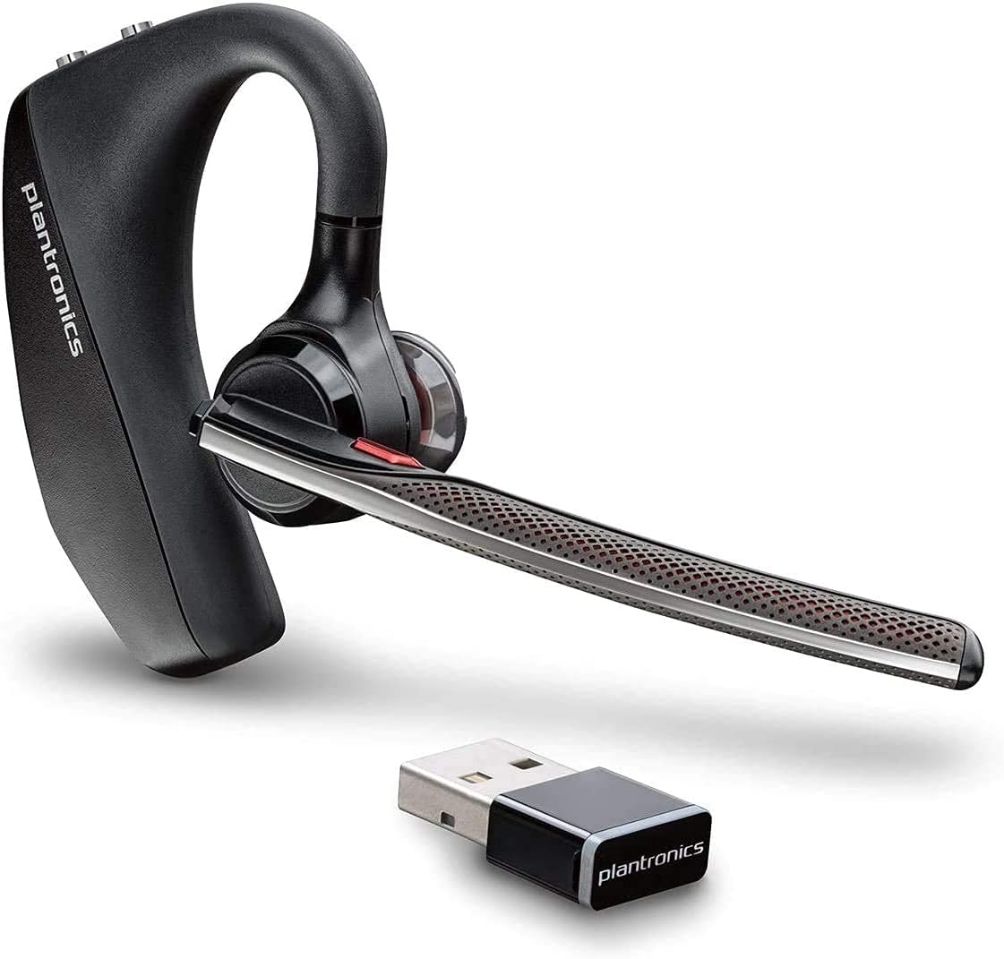 Plantronics - Voyager 5200 UC (Poly) - Bluetooth Single-Ear (Monaural) Headset - Compatible to connect to your PC and/or Mac - Works with Teams