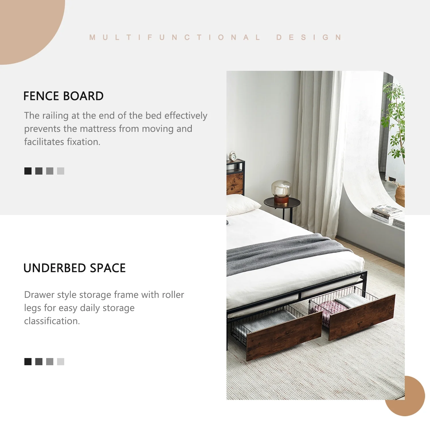 Tzicr QUEEN Size Bed Frame with Storage,Metal Platform Bed Frame with 2 Tier Storage Headboard and Electrical Outlet,USB Port Charging Station