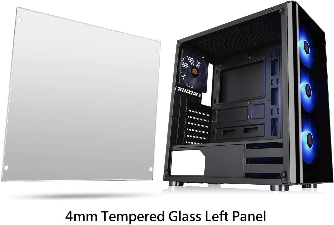 Thermaltake V200 Tempered Glass RGB Edition 12V MB Sync Capable ATX Mid-Tower Chassis with 3 120mm 12V RGB Fan + 1 Black 120mm Rear Fan Pre-Installed