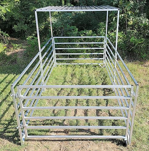Aluminum 5 FT X 10 FT STALL KIT with Shade Canopy Sheep & Goat Panel Pen System