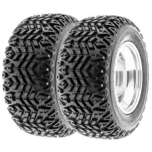 Set Pair of 2 Sunf 22x11-10 22x11x10 ATV 4 Ply Golf Cart Tires G003, Black