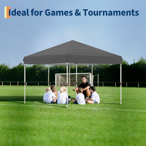10x20 Pop Up Canopy - Easy Up Camping Tent with One Roller Bag, 3 Adjustable Height, 4 Weight Bags for Deck, Garden, Sports, Beach, Party - White