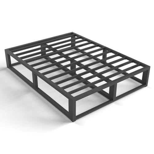 6 Inch Queen Bed Frame with Steel Slat Support, Low Profile Queen Metal Platform Bed Frame Support Mattress Foundation