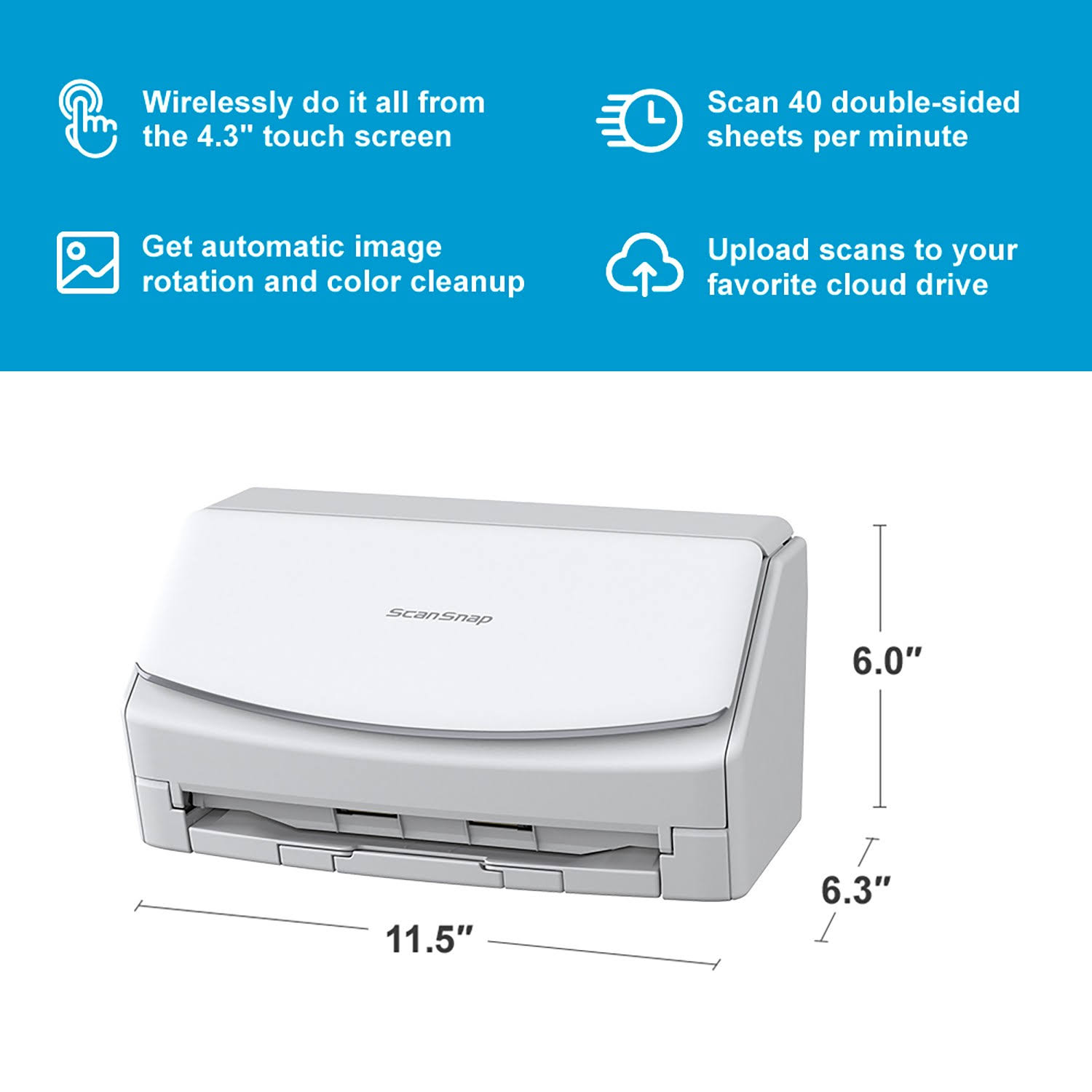 Fujitsu ScanSnap iX1600 Scanner White