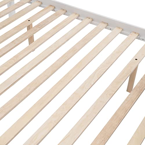 Ball & Cast Twin-Over-Twin Bunk Bed with Twin-Size Trundle and 3 Storage Stairs,Wood Bunkbed w/Full-Length Guardrails,Slat Support