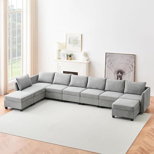 GAOMON Sectional Sofa with Storage Seat, 9 Seat Sofa Set U Shaped Sectional Couches for Living Room