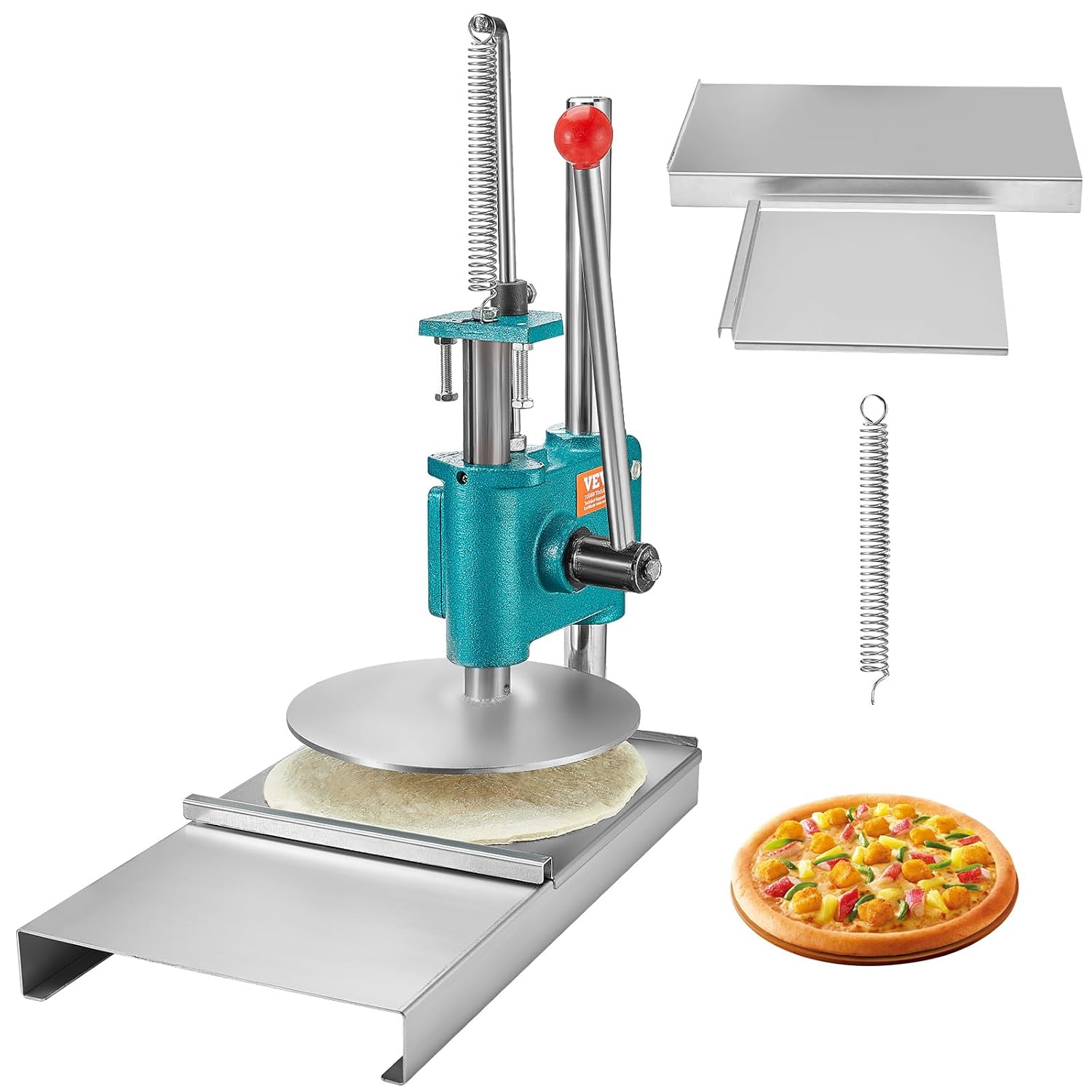 VEVOR Manual Pizza Dough Press Machine, 9.5inch/24cm Household Pizza Pastry, Stainless Steel Pizza Presser