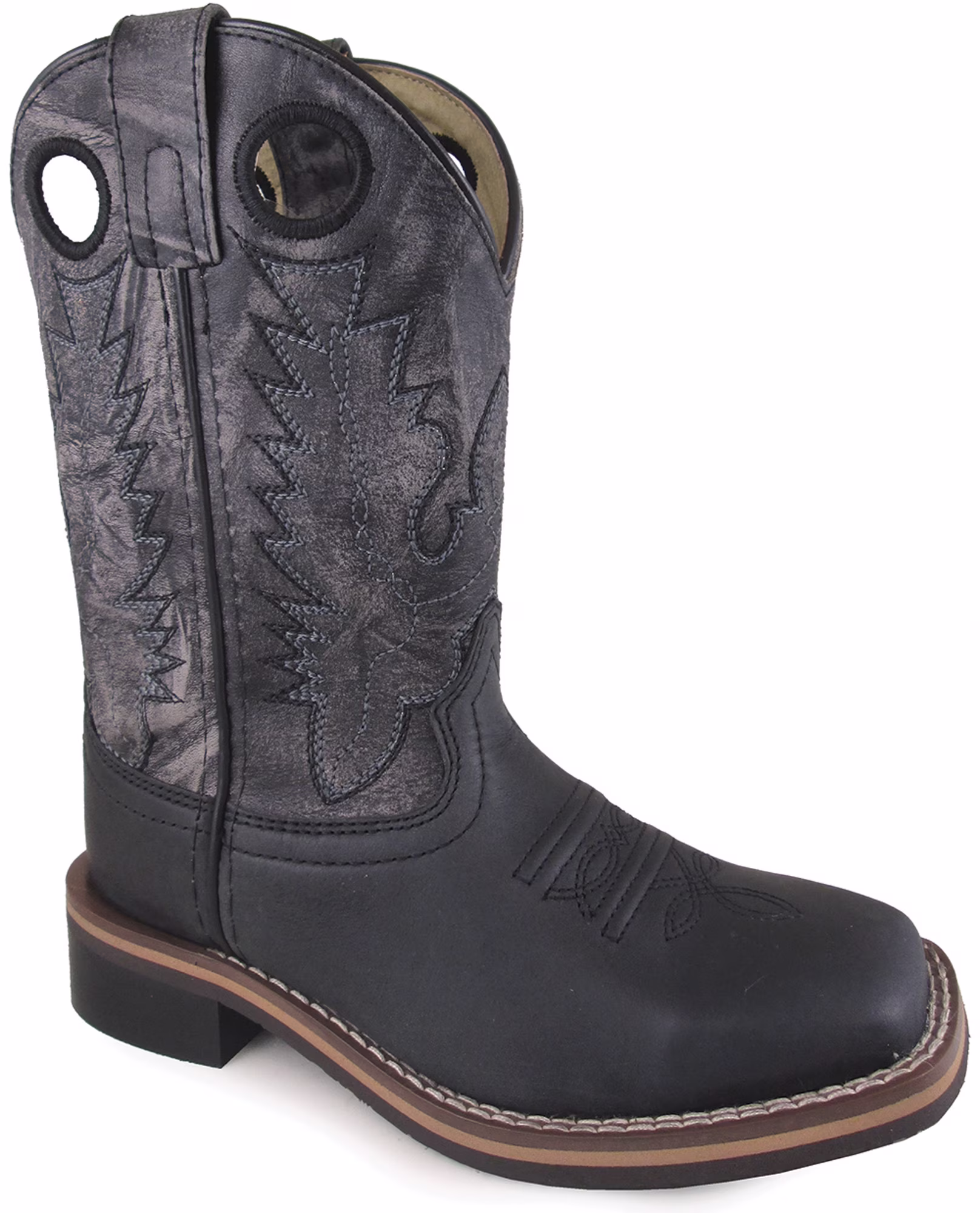 Smoky Mountain Boys' Duke Western Boot Square Toe Black 5.5 D(M) US