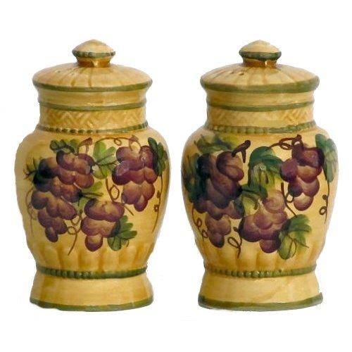 4pc Ceramic Canister Set Tuscany Grape