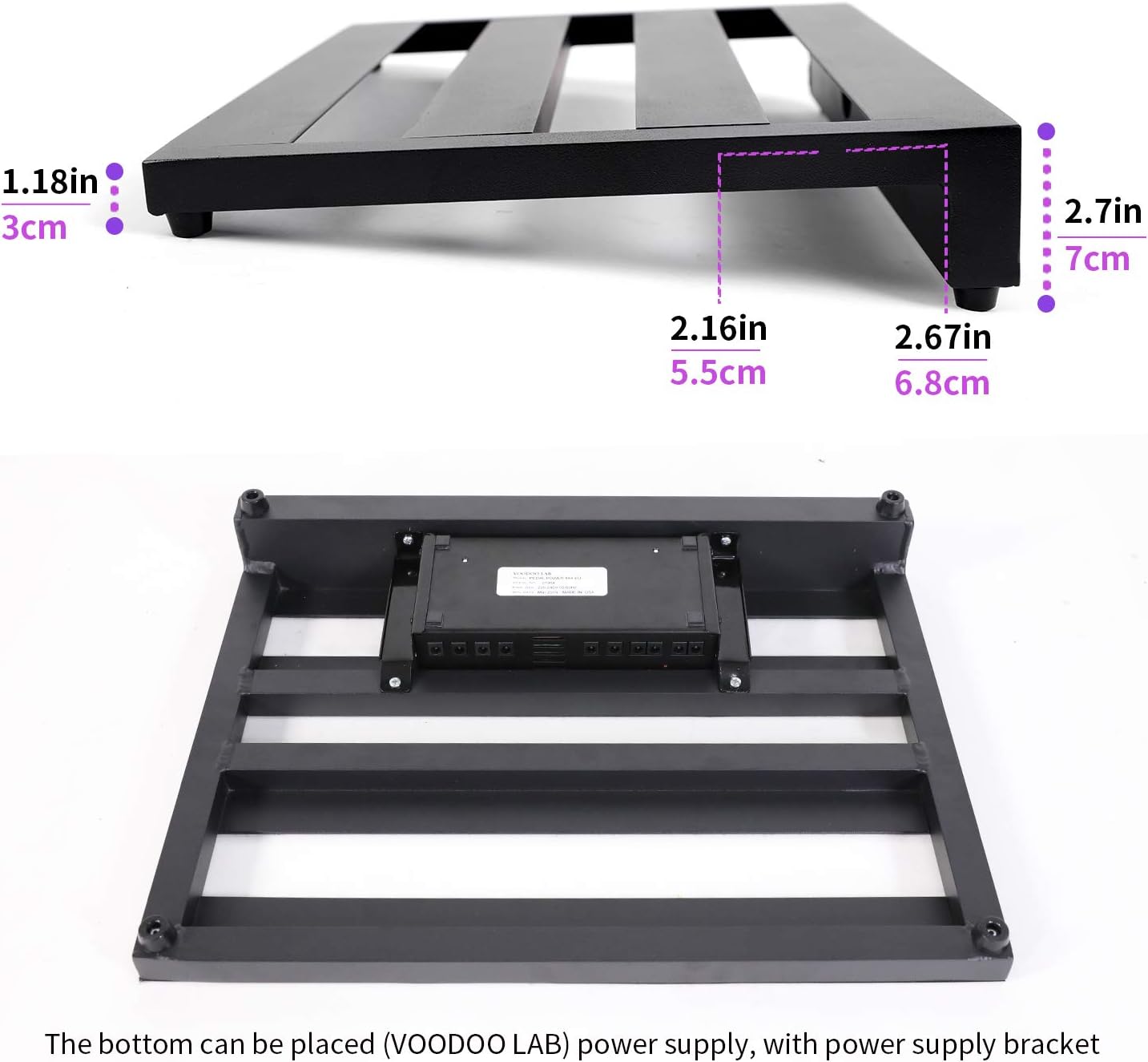 Ghost Fire Guitar Pedal Board Aluminum Alloy Effect Pedalboard with Carry Bag,V series (V-BABY MAX（Deluxe Edition）)