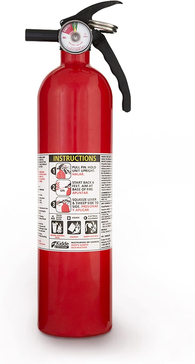 Kidde FA110 Multipurpose Fire Extinguishers 2 Pack - Red, (Rating 1-A:10-B:C) Includes Wholesalehome Cleaning Cloth Pack of 2