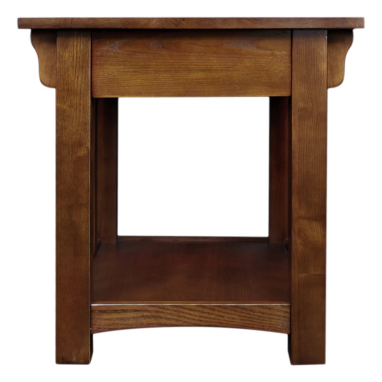 Leick Home 8207 Mission Impeccable End Table with Drawer, Made with Solid Wood, Side Table for Living Room, Bedroom, Medium Oak Finish