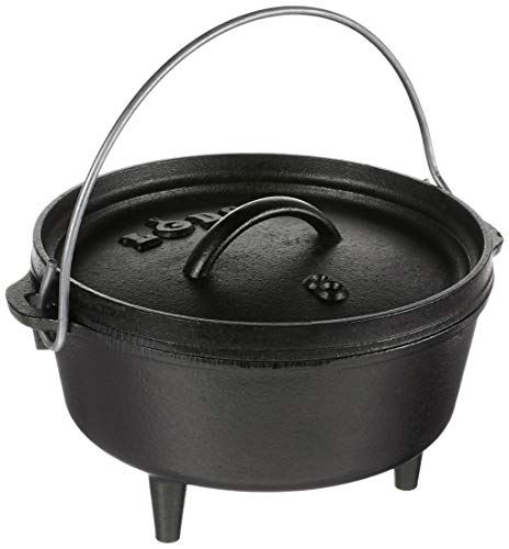 Lodge 10 Quart Pre-Seasoned Cast Iron Camp Dutch Oven with Lid - Dual Handles - Use in the Oven, on the Stove, on the Grill or over the Campfire