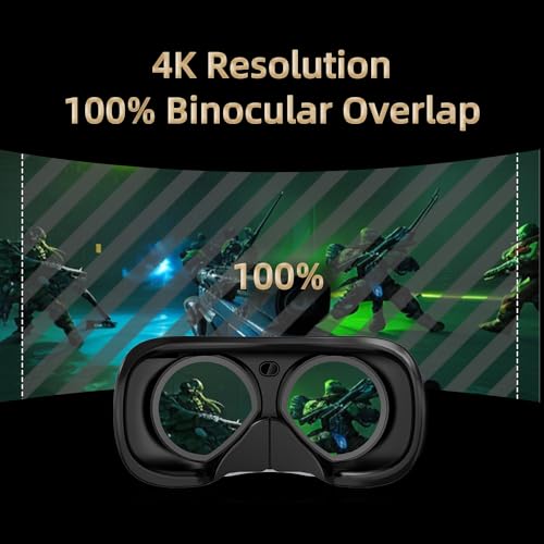 DPVR E4 VR Headset - PCVR Virtual Reality Headset for PC Games with Controller, Compatible with SteamVR