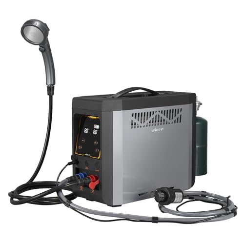 Portable Propane Water Heater for Outdoor Camping Shower with Rechargeable and Multi-Protection, Ideal for Outdoor Cleaning & Off-Grid Hot Water Needs