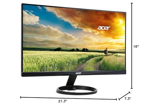 Acer 23.8” Full HD 1920 x 1080 IPS Zero Frame Home Office Computer Monitor - 178° Wide View Angle - 16.7M - NTSC 72% Color Gamut - Low Blue Light