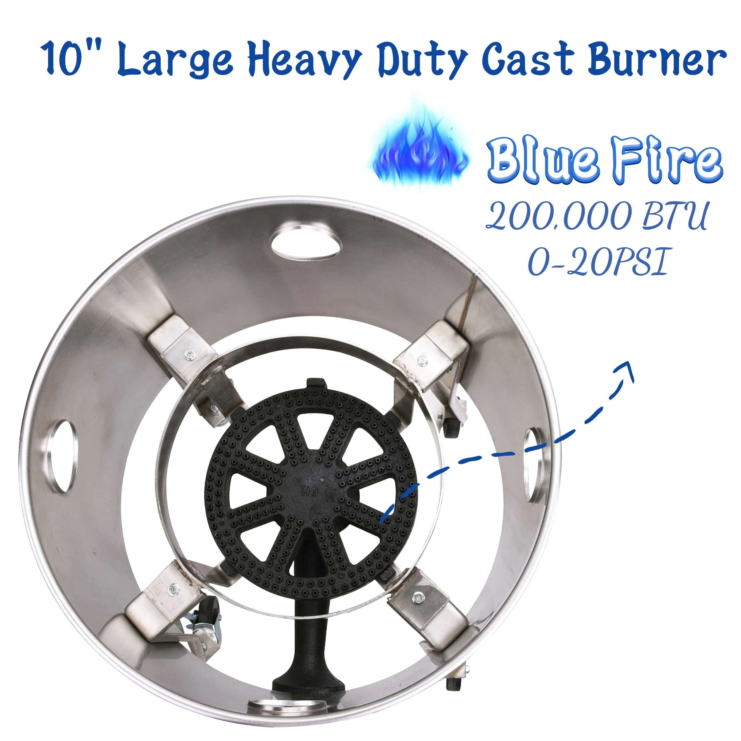ARC USA 615BS Stainless Steel Propane Burner Turkey Fryer with Wheels 200,000 BTU