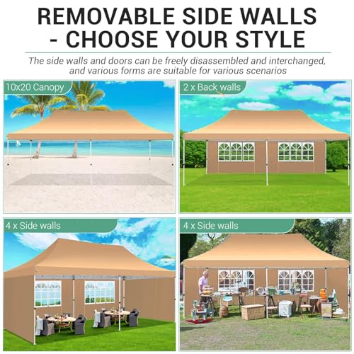 10x10 Pop Up Canopy Tent with 4 Sidewalls and Mesh Windows 2.0