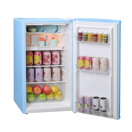 West Bend Mini Fridge with Freezer Retro-Styled for Home Office or Dorm