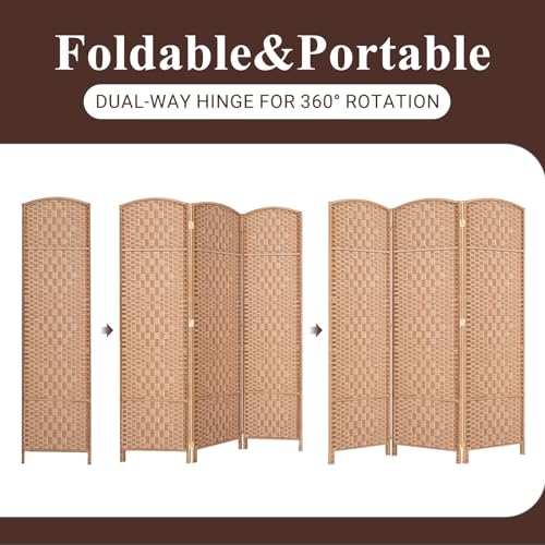 Room Divider, Room Dividers and Folding Privacy Screens, 16in Privacy Screen, 6 Panel Temporary Wall Partitions, 6ft Space Separation Panel Screen