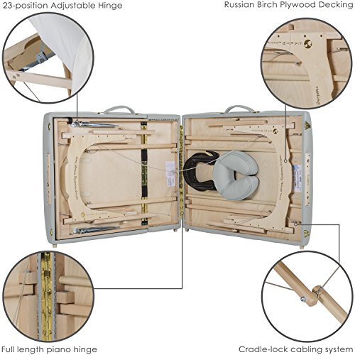 EARTHLITE Portable Massage Table Package AVALON – Reiki Endplate, Premium Flex-Rest Face Cradle & Strata Cushion, Carry Case (30”x73”)