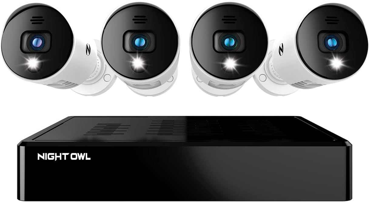 Night Owl 16 Channel Bluetooth Video Home Security Camera System with (12) Wired 1080p HD Indoor/Outdoor Spotlight Cameras with Audio and 1TB Hard