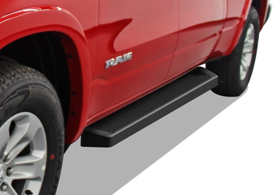 APS Premium iBoard Running Boards 6in Black Compatible with Dodge Ram 1500 Crew Cab 19-22