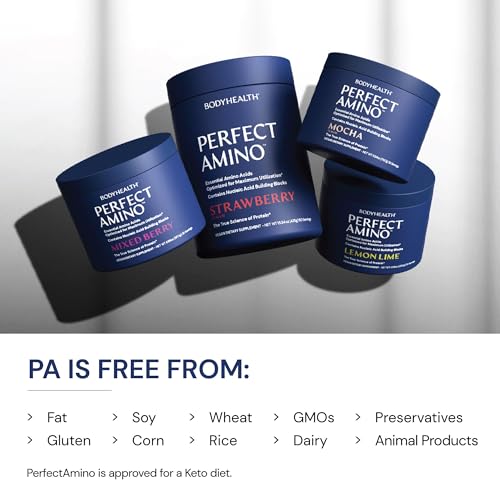 BodyHealth PerfectAmino Powder - BCAA and EAA Powder for Pre and Post Workout