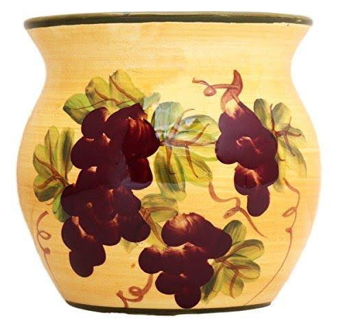 4pc Ceramic Canister Set Tuscany Grape