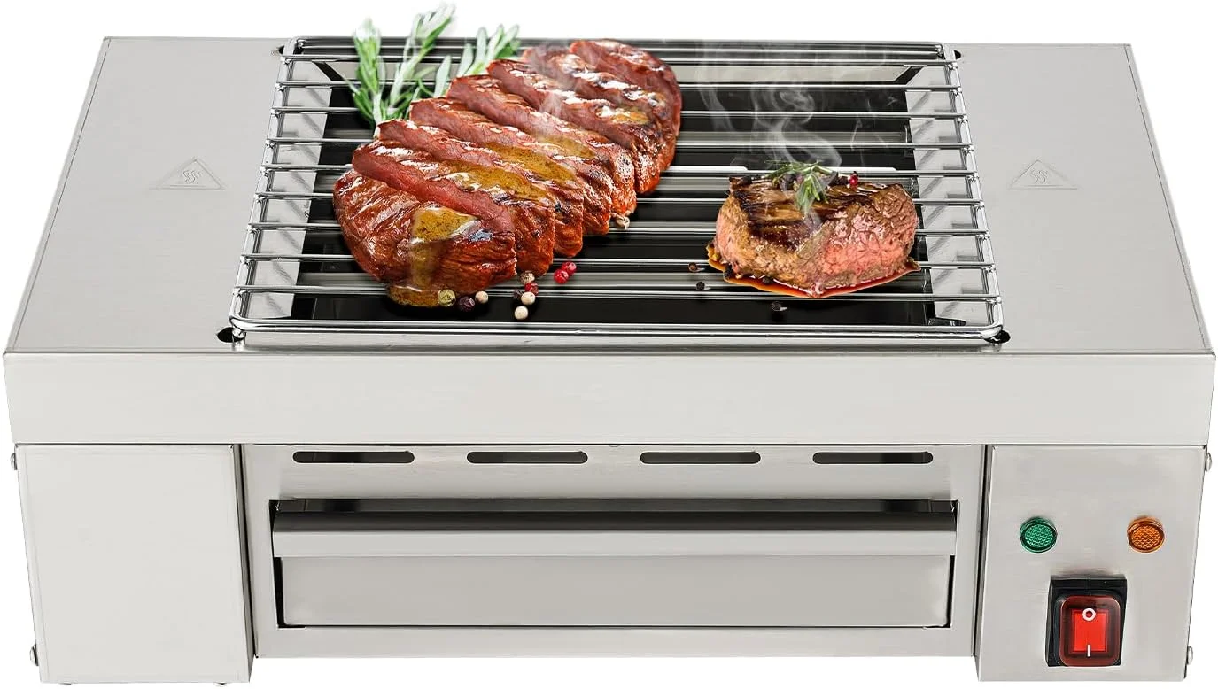 Miduo 110V 1.5KW Commercial Electric Barbecue Grill Adjustable Temperature 32-446 ° F For Home or Restaurant