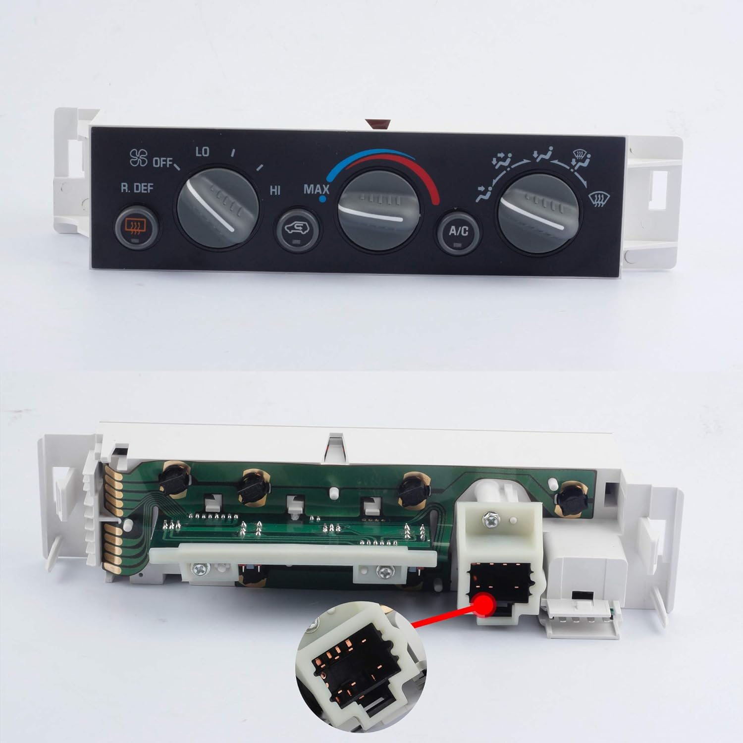 Dasbecan 599-006 AC Heater Climate Control Panel Module HVAC w/Rear Window Defogger Switch Compatible with Chevy C1500 C2500 Suburban Tahoe 1996-2000
