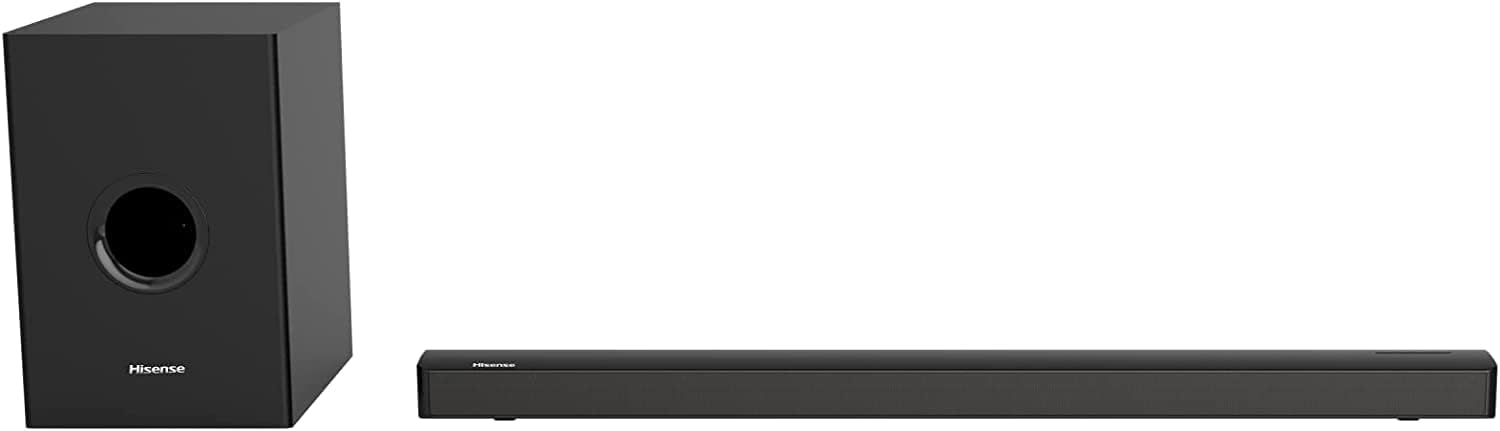Hisense HS219 2.1ch Sound Bar with Wireless Subwoofer, 320W, Powered by Dolby Audio, One Remote Control, Roku TV Ready, Bluetooth