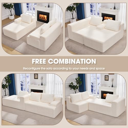 Modular Sectional Sofa Couches L-Shape Couch 3 Seat Modular Sofa Memory Foam Sectional Couches for Living Room