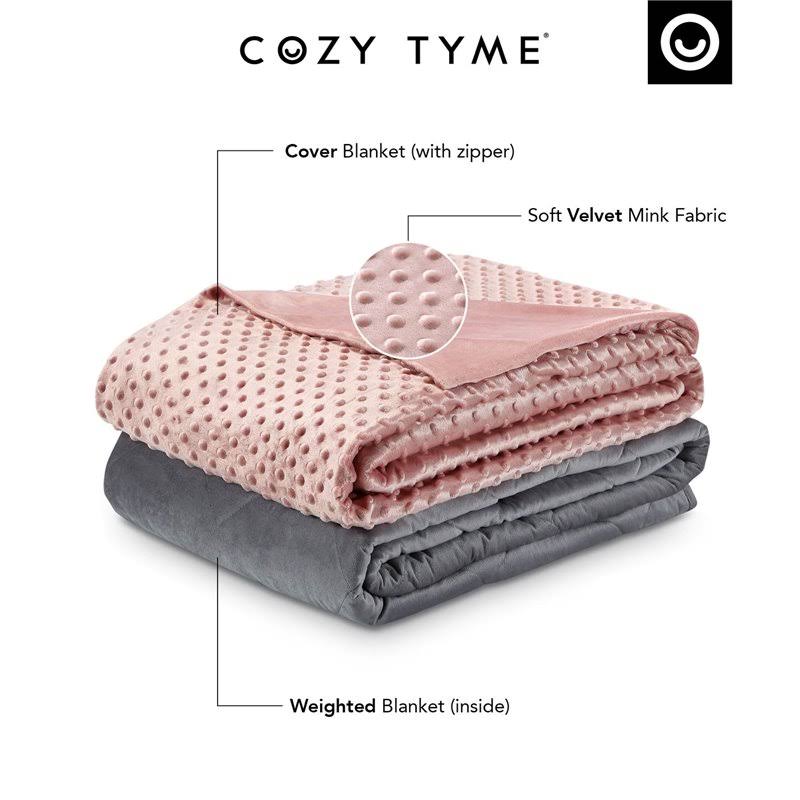 Cozy Tyme B17020-25BHK-UE 72 x 80 in. Hasani Weighted Blanket Blush - 25 lbs