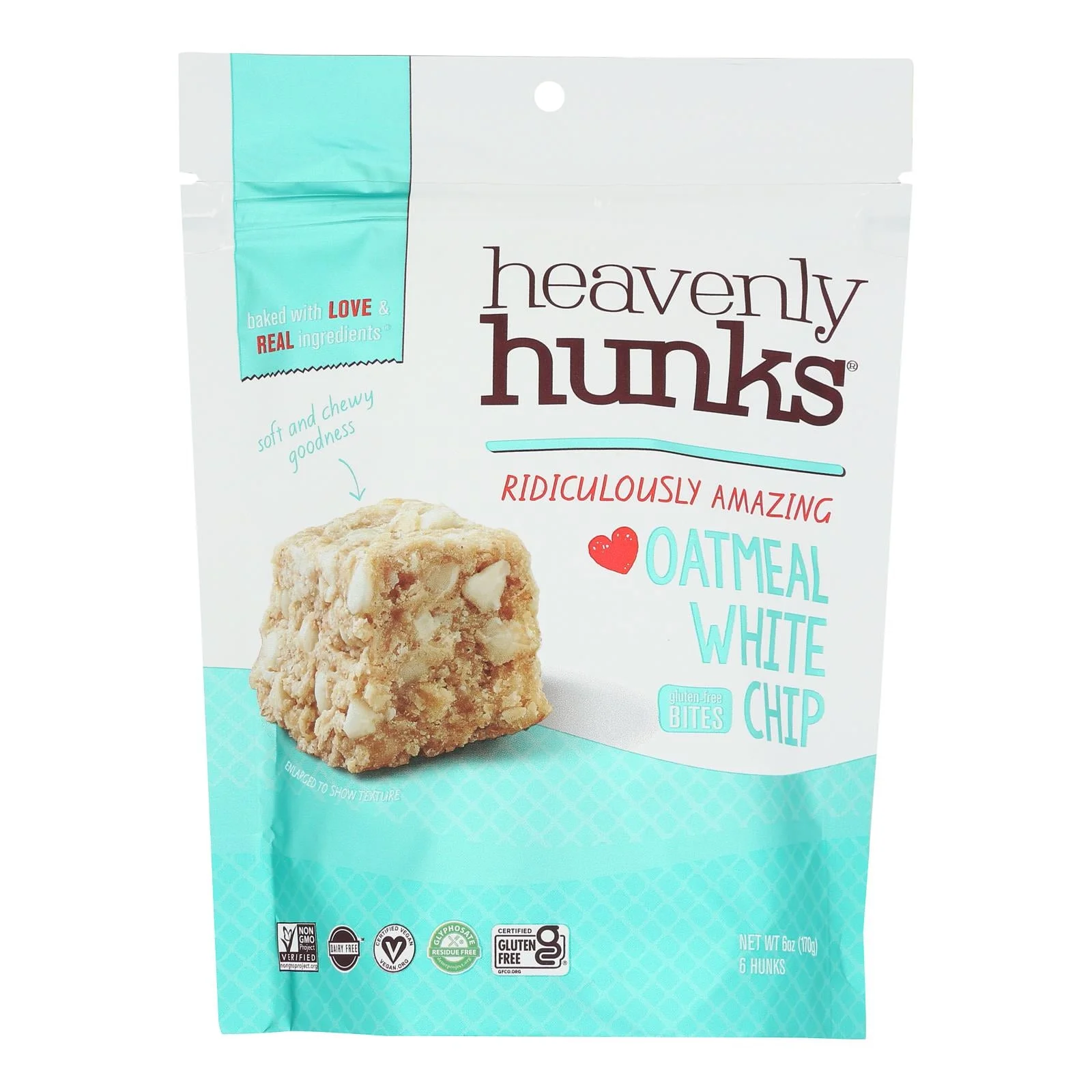 Heavenly Hunks - Cookie Oatmeal White Chocolate - Case of 6 - 6 OZ - Curated Treasures Market