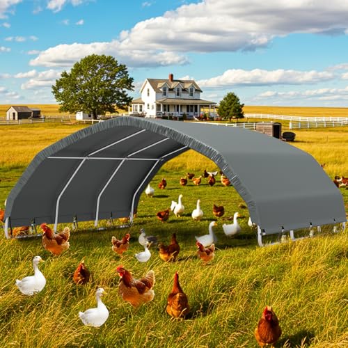 YOLENY Corral Shelter (Green, 12'x12'), Heavy Duty Round Style Canopy, Waterproof and UV Treated Universal Cover