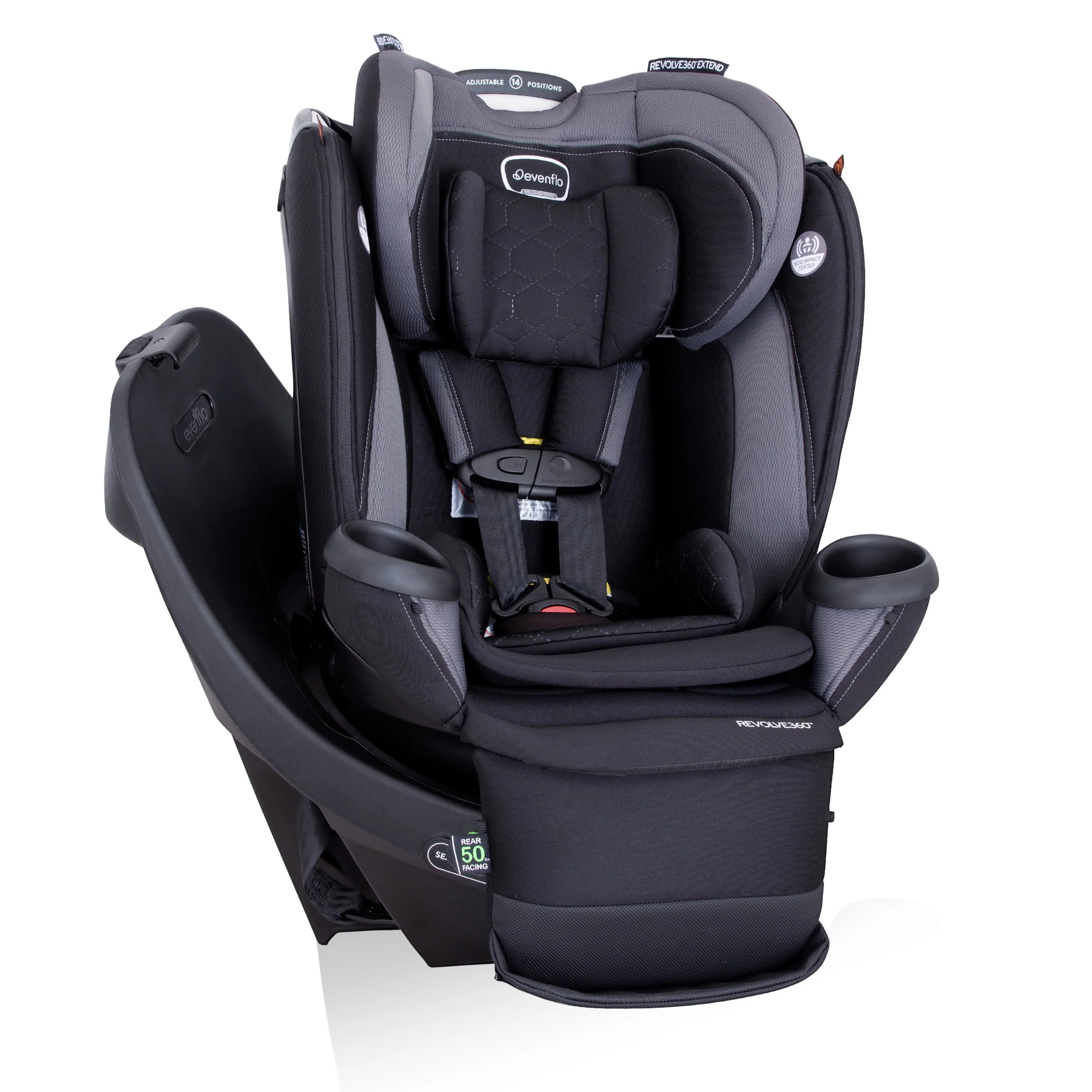 Revolve360 Extend All-in-One Rotational Car Seat with Quick Clean Cover (Revere Gray)