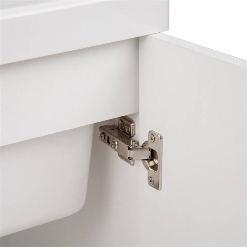 Simpli Home Kyle 24x22 Laundry Cabinet with Pull-Out Faucet and ABS Sink, Pure White