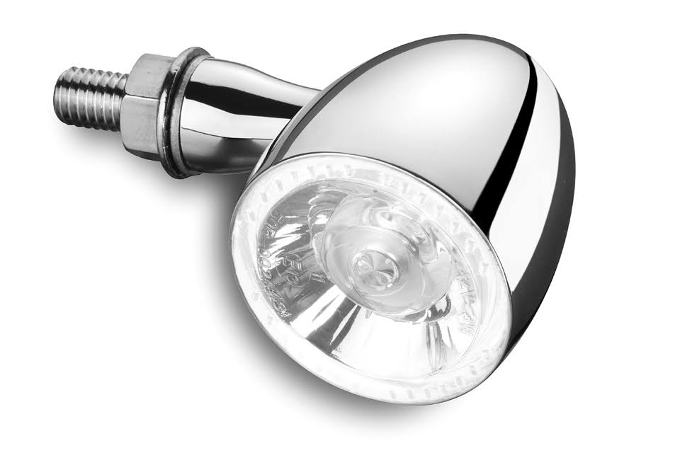 Kellermann LED Indicator / Position Light Bullet 1000 Pl White, Shiny Chrome, Clear Glass, Silver for Men