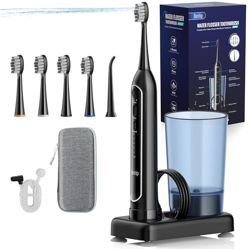 Water Flosser with Electric Toothbrush &ndash; 3 Sonic Toothbrush Modes & 5 Water Flossing Pressure &ndash