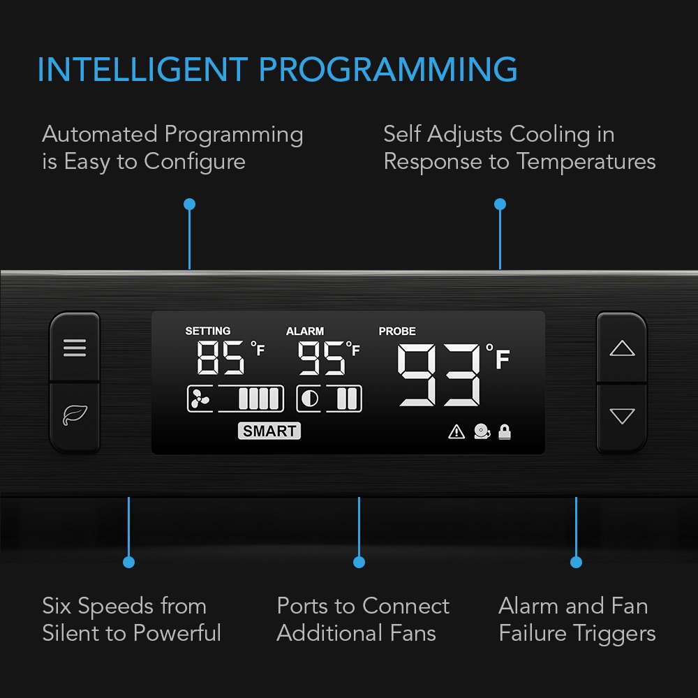 AC Infinity AIRCOM T9, Quiet Cooling Fan System 17 Top-Exhaust for Receivers, Amps, DVR, AV Cabinet Components