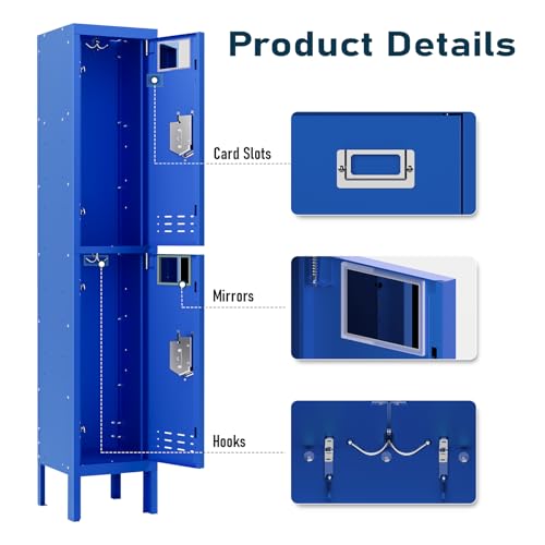 Metal Locker with 5 Doors,Lockers for Employees,66'' Steel Storage Locker for School,Gym, Office, Office,Garage