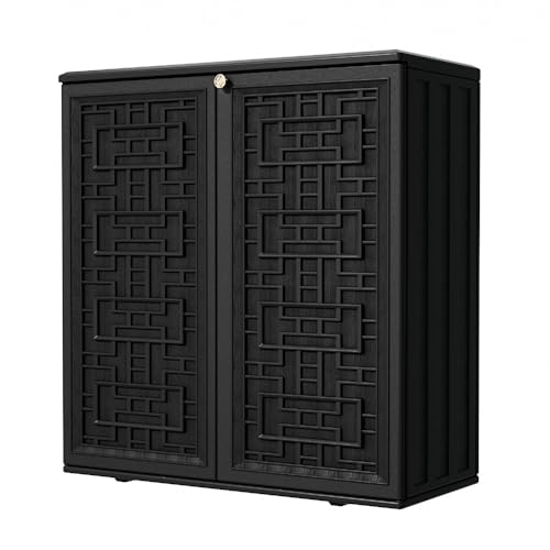 Outdoor Storage Cabinet Waterproof with Shelf,Resin Storage Sheds Outdoor Cabinets for tub towels/chemicals/grill items/Patio/Garden/Backyard
