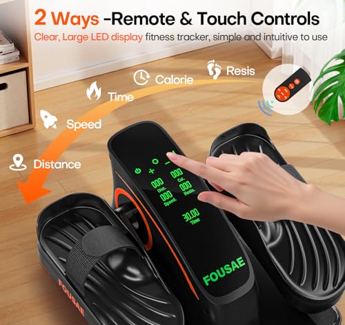 Under Desk Elliptical, Upgraded 6 Adjustable Resistance &15 Speeds Leg Exerciser While Sitting for Seniors with Forward & Reverse Direction