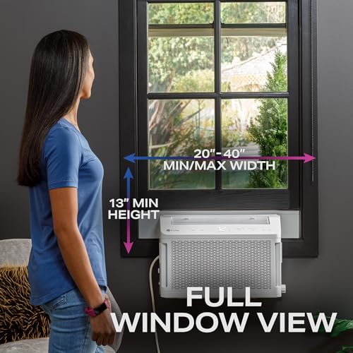 PHNT12CC Clearview Air Conditioner 12,000, Inverter Technology, Ultra Quiet, Medium Rooms up to 550 Sq. FT, Full Window View with Easy Installation