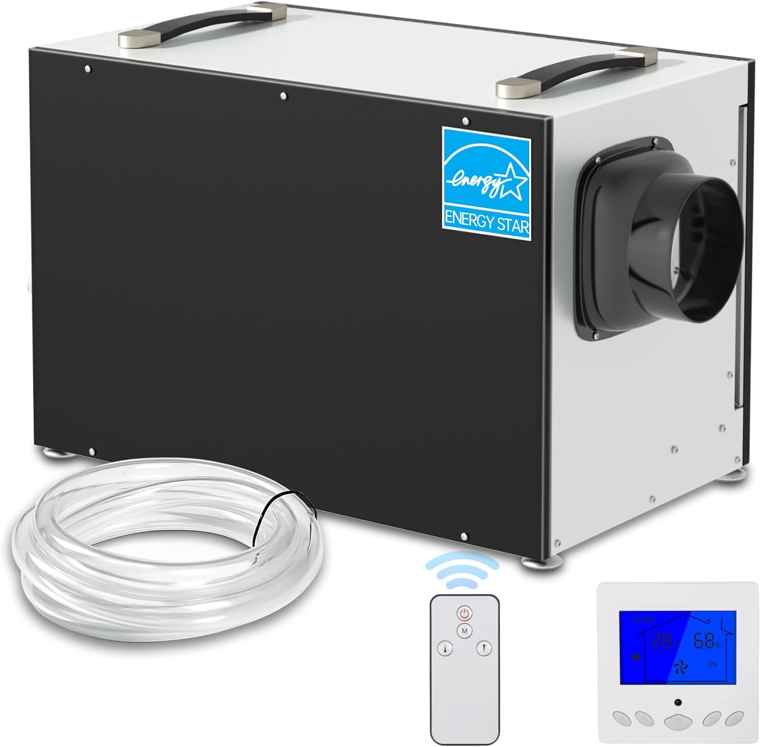 Crawl Space Dehumidifier,145 Pint Energy Star Commercial Dehumidifier,with Drain Hose, AutoDefrost, Memory Restart Starting