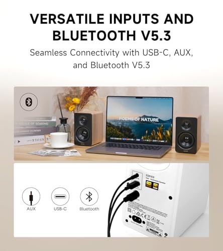 Edifier M60 Multimedia Speaker Bluetooth 5.3, 66W RMS, Hi-Res Audio & Hi-Res Wireless Audio, LDAC,3" Mid Bass & 1" Tweeter, USB-C & Aux Inputs