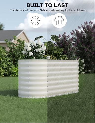 10x4x1.5ft Raised Garden Bed,Galvanized Raised Planter Boxes Outdoor with Easy Assembly, Large Garden Bed for Vegetables, Fruits, Flower