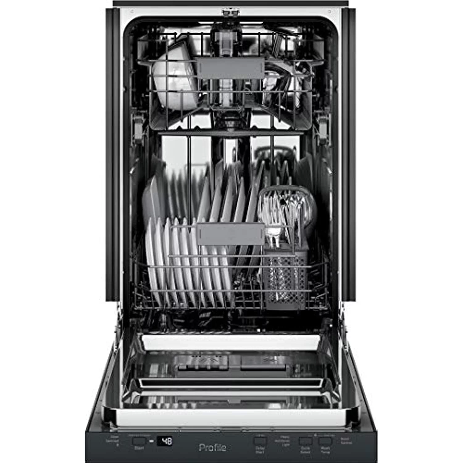 GE Appliances PDT145SGLBB 18 Inch Built In Fully Integrated Dishwasher Black
