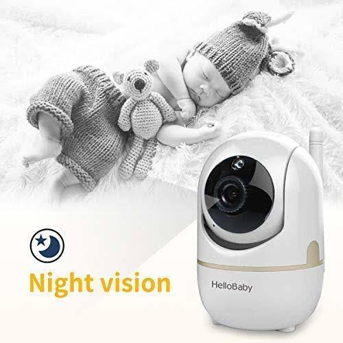 Hello Baby-us Baby Monitor with Remote Pan-Tilt-Zoom Camera and 3.2&& LCD Screen, Infrared Night Vision, Gold